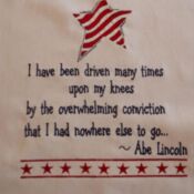 A red star with the words " abe lincoln " written on it.