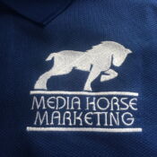 A close up of the logo on a polo shirt