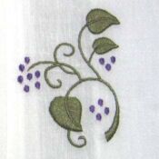 A close up of the leaves and flowers on a towel