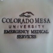 A close up of the logo for colorado mesa university
