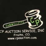 Embroidered CP Auction Service gavel logo