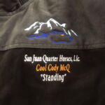 San Juan Quarter Horses embroidered jacket logo