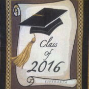 Graduation cap and Class of 2016 scroll