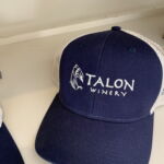 Talon Winery logo navy mesh trucker hat