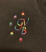 Rainbow embroidered GVB monogram with stars