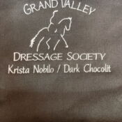 Grand Valley Dressage Society horse and rider logo