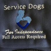 Embroidered service dogs patch: heart silhouette