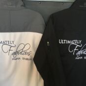 Two jackets embroidered "Ultimately Fabulous