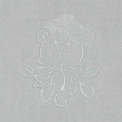 A white bear with a bow on it's head.