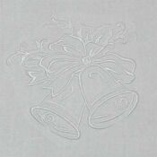 A white background with a flower and two bells.