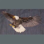 Embroidered bald eagle with outstretched wings