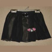 Black sheer skirt with pink heart patches