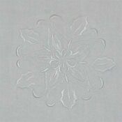 A white paper with a flower design on it.