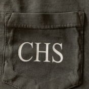 Dark fabric pocket with CHS monogram