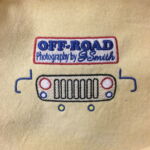 Off-road logo with vehicle grille embroidery